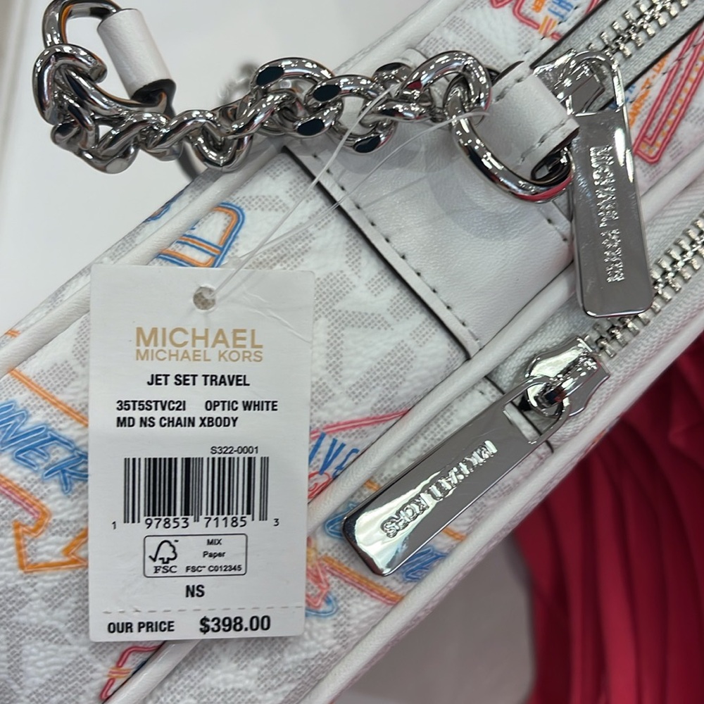 MICHAEL KORS
Jet Set Md Printed Signature Logo Crossbody NS CHAIN XBODY Flight - Picture 4 of 16